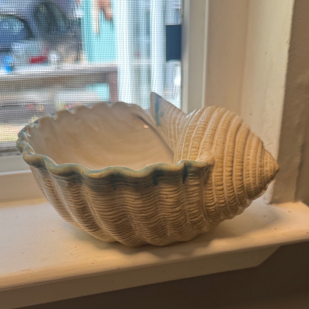 Sonoma Life and Style Seashell Ceramic Bowl - Cream